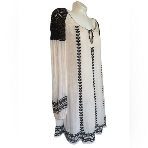 Free People Beaded Crochet Shoulder Mini Dress - Picture 1 of 9